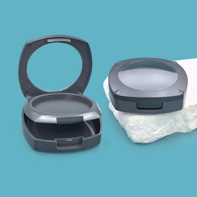 Customized love-shaped flip-top powder box highlight concealer packaging plastic empty box cosmetics packaging