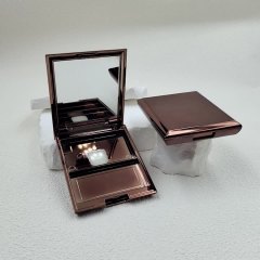 Square buckle double-grid powder box packaging material 8g high-gloss contouring plate with mirror blush box empty box makeup