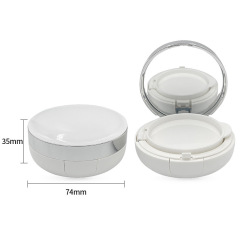 Round curved white silver edge air cushion packaging empty box BB cream packaging box sunscreen packaging