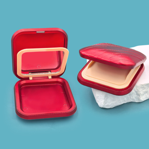 Magnetic double-layer powder box high-gloss blush box packaging material square rounded corner magnetic contour powder blush empty box