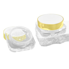 Custom round cover square bottle loose powder plastic box packaging material grid loose powder box empty packaging material