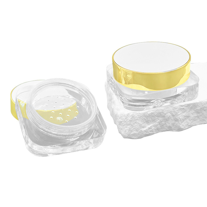 Custom round cover square bottle loose powder plastic box packaging material grid loose powder box empty packaging material