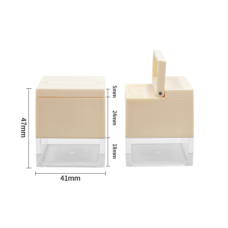Wholesale square 5g flip cover elastic medium loose powder box loose powder packing cosmetic loose powder box