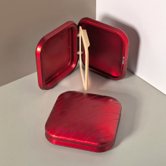 Magnetic double-layer powder box high-gloss blush box packaging material square rounded corner magnetic contour powder blush empty box