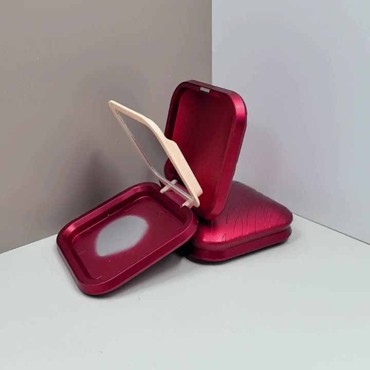 Magnetic double-layer powder box high-gloss blush box packaging material square rounded corner magnetic contour powder blush empty box