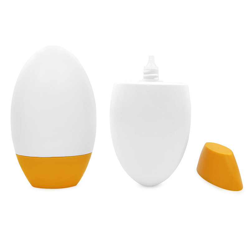 Yellow cover egg-shaped 50ml sunscreen lotion bottle isolation cream packaging sunscreen bottle sunscreen