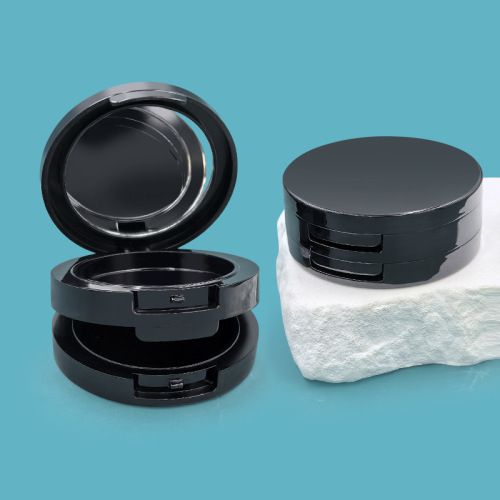 Round multi-color eyeshadow box cosmetics magnet blush tray multi-layer flip cover contour powder box packaging material