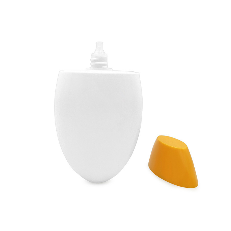 Yellow cover egg-shaped 50ml sunscreen lotion bottle isolation cream packaging sunscreen bottle sunscreen