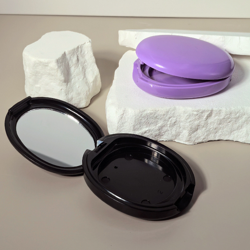 Oval 10g powder box black purple monochrome eye shadow blush highlight powder DIY packaging box makeup packaging material