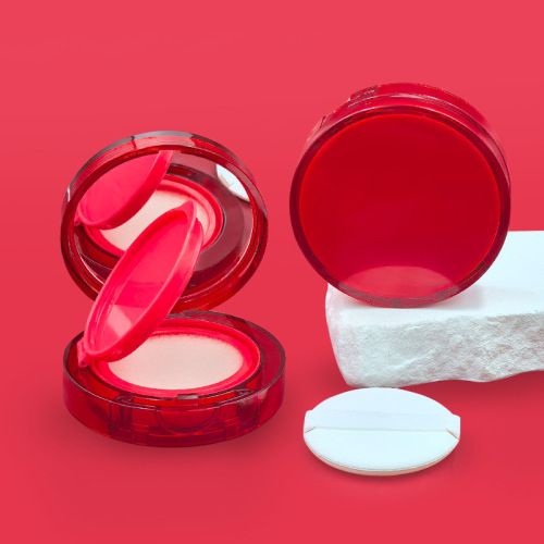 Transparent red air cushion box packaging material BB cream box cosmetic air cushion empty box can be equipped with powder puff sponge