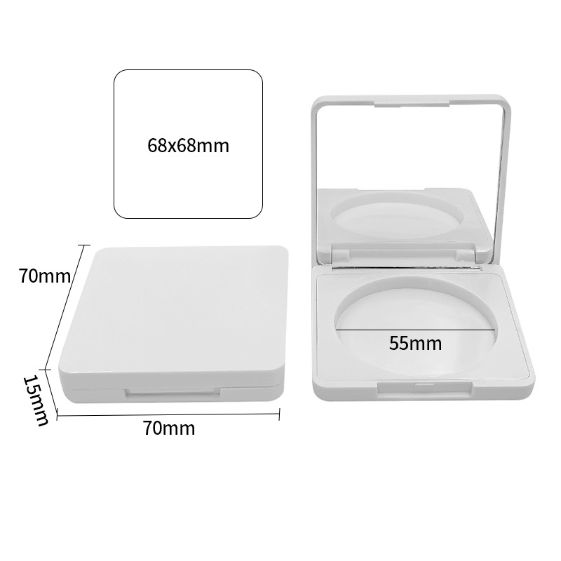Hot-selling square powder packaging material direct supply flip cover concealer highlight contour blush makeup packaging tray custom made