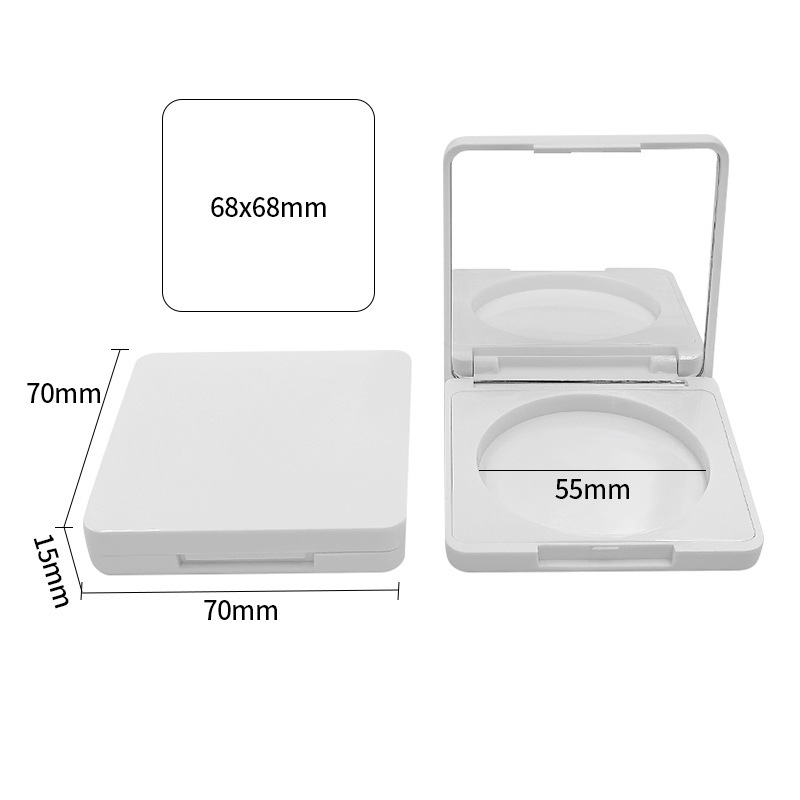 Hot-selling square powder packaging material direct supply flip cover concealer highlight contour blush makeup packaging tray custom made