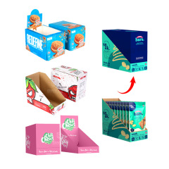 Manufacturers customized snacks pdq paper display box storage and transportation box supermarket paper display box food tearable box
