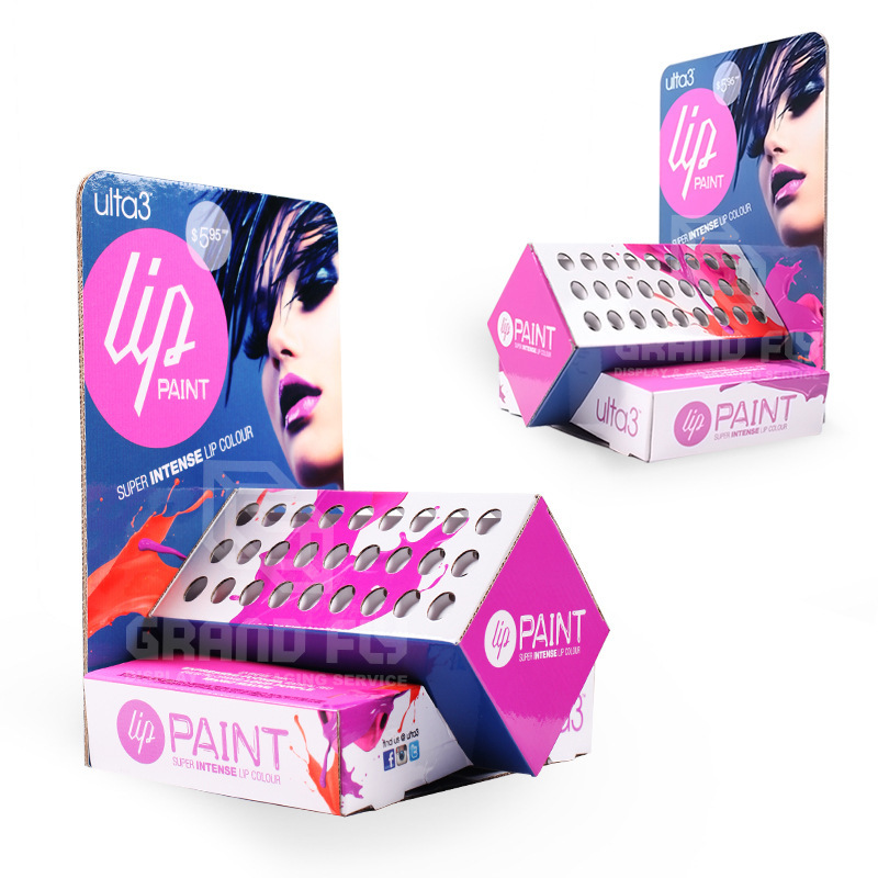 Customized production of supermarket cosmetics display box white cardboard creative pdq countertop paper display box