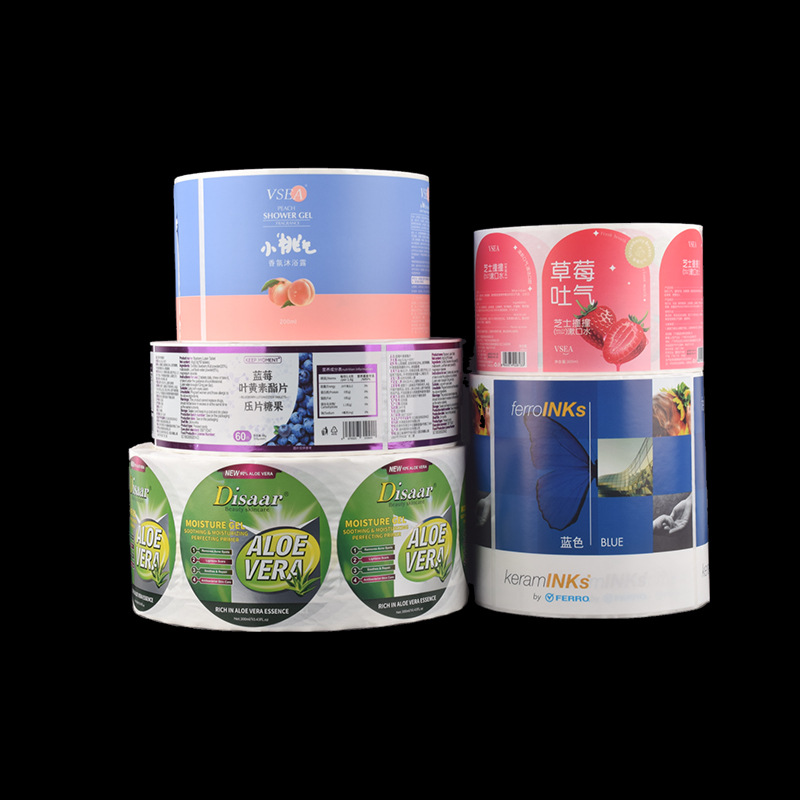 Matt film roll self-adhesive label sticker cosmetic packaging trademark sticker printing pvc self-adhesive label