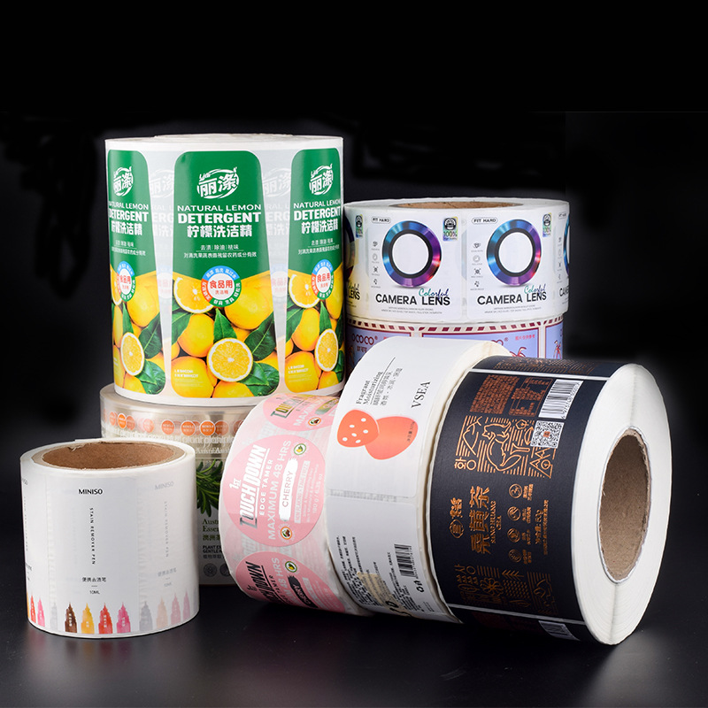 Color roll self-adhesive label sticker logo product price label PVC self-adhesive printing copper plate label