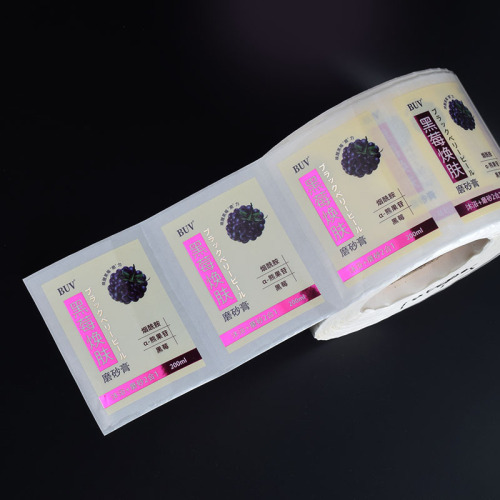 Daily chemical PVC hot stamping roll waterproof self-adhesive label Cosmetic logo easy to tear self-adhesive sticker printing