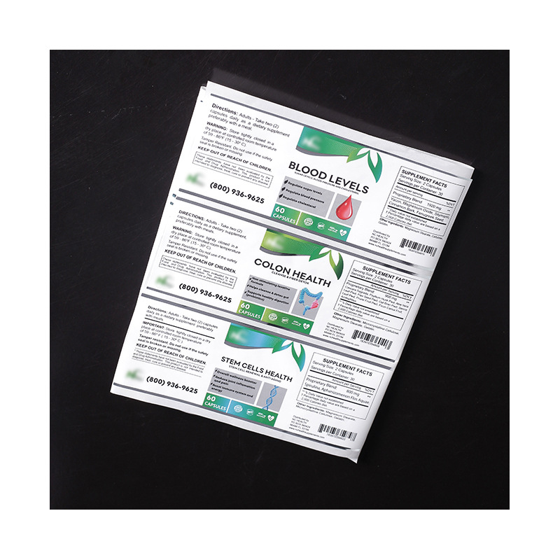 Coated paper pharmaceutical labels, manufacturers printing labels, cosmetic labels, self-adhesive laminating film stickers