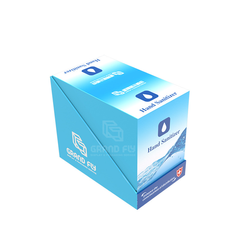 Manufacturers customized supermarket hand sanitizer countertop display box promotional paper display box toiletries cosmetics paper display box