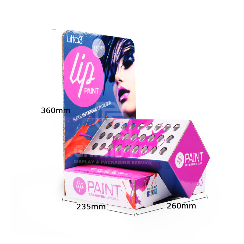 Customized production of supermarket cosmetics display box white cardboard creative pdq countertop paper display box