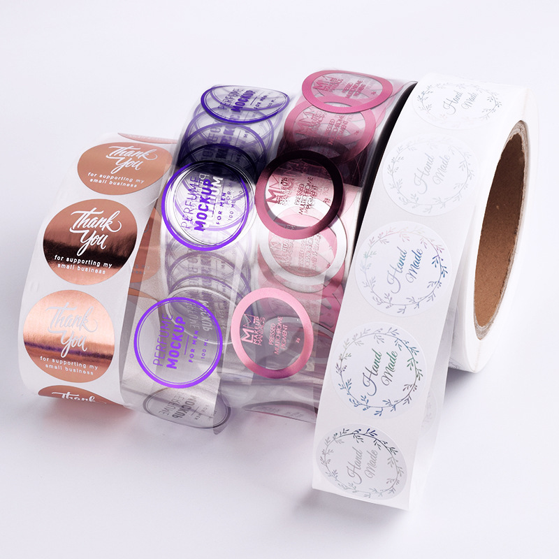 Color roll self-adhesive label sticker logo product price label PVC self-adhesive printing copper plate label