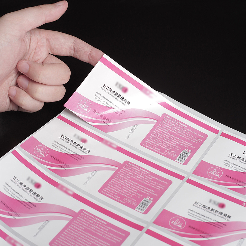 Skin care product label PVC label color printing factory shower gel essential oil bottle sticker daily chemical cleaning label