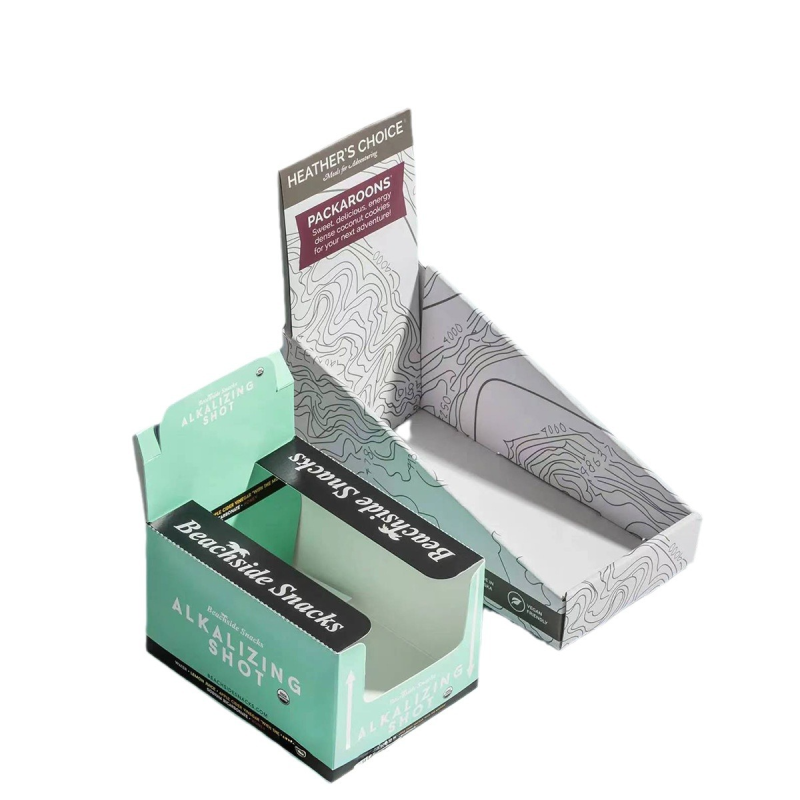 Manufacturers customized snacks pdq paper display box storage and transportation box supermarket paper display box food tearable box