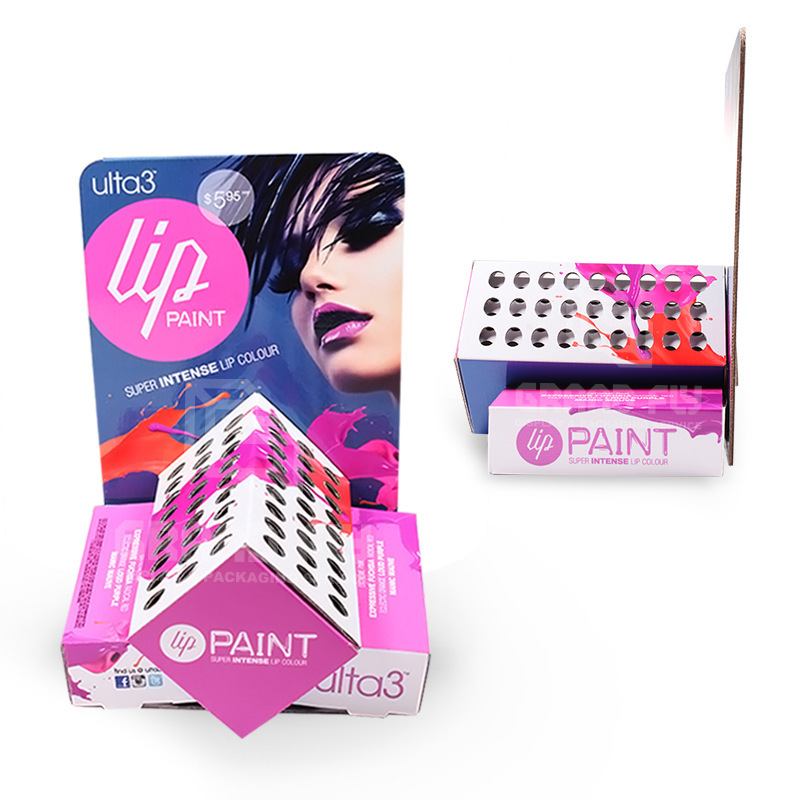 Customized production of supermarket cosmetics display box white cardboard creative pdq countertop paper display box