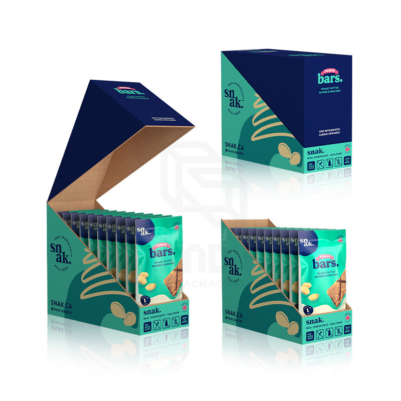 Manufacturers customized snacks pdq paper display box storage and transportation box supermarket paper display box food tearable box