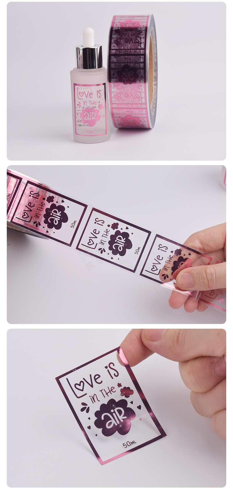 Color hot stamping sticker production Self-adhesive label sticker waterproof cute self-adhesive sticker printing factory
