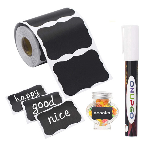 Coated paper self-adhesive label stickers custom watercolor handwritten erasable jar glass bottle special-shaped stickers
