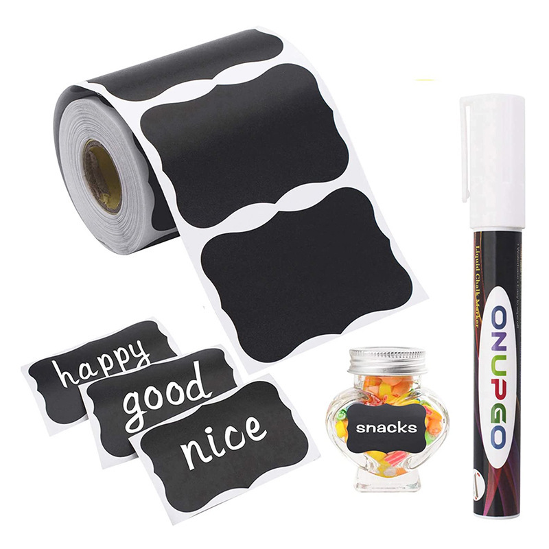 Coated paper self-adhesive label stickers custom watercolor handwritten erasable jar glass bottle special-shaped stickers