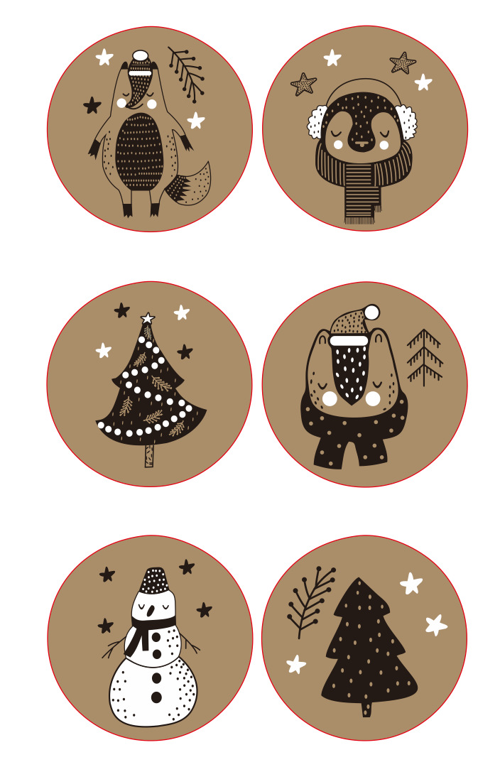 Amazon Christmas stickers holiday decoration stickers gift gift packaging bag takeaway seal label