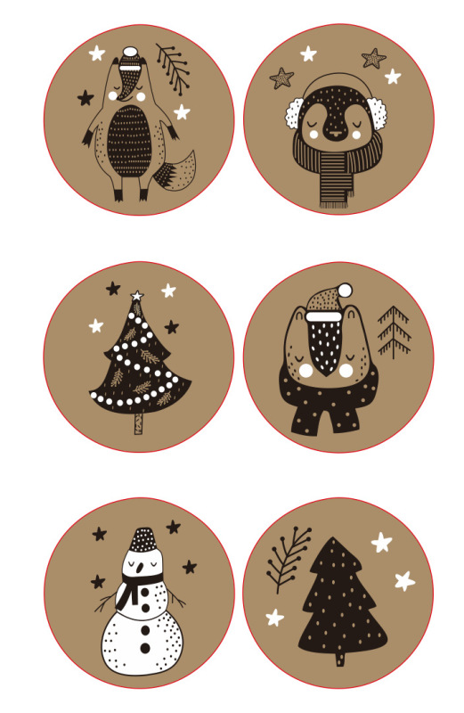 Amazon Christmas stickers holiday decoration stickers gift gift packaging bag takeaway seal label