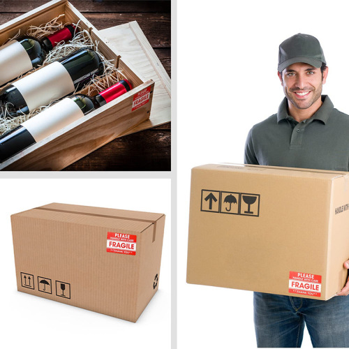 Fragile stickers, fragile warning stickers, handle with care, do not press or drop, self-adhesive labels, express box labels, custom made