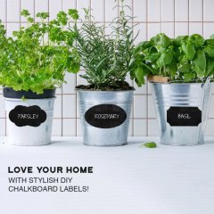 Custom high quality blackboard labels hand-writable erasable waterproof reusable watercolor chalk stickers lace jars