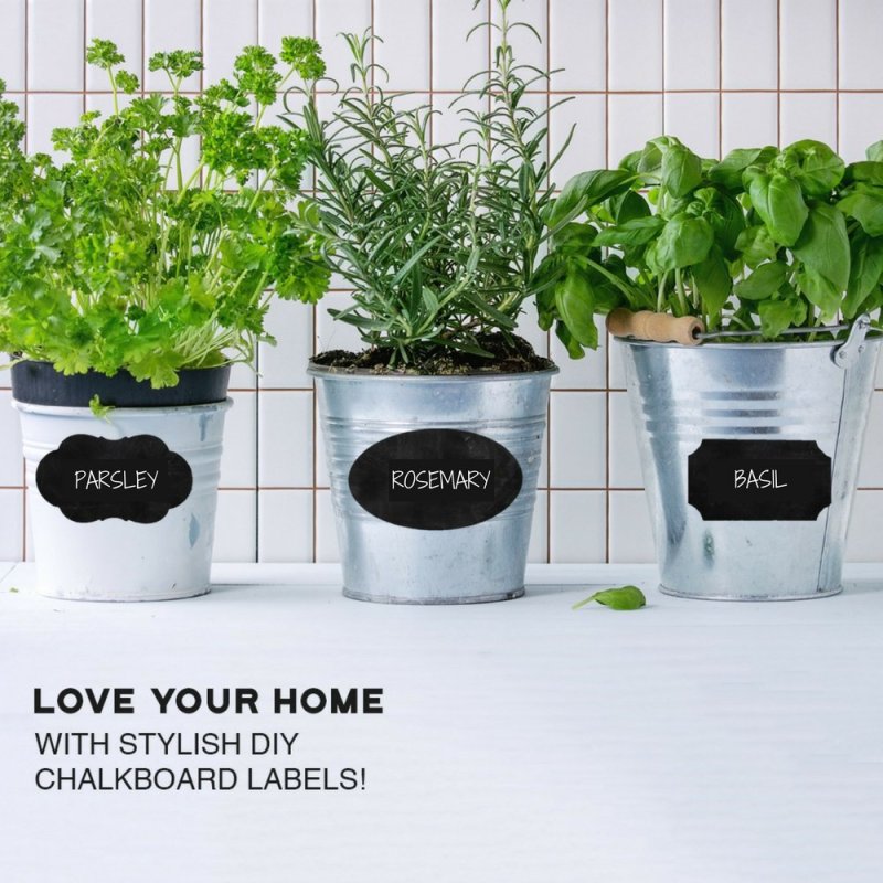 Custom high quality blackboard labels hand-writable erasable waterproof reusable watercolor chalk stickers lace jars