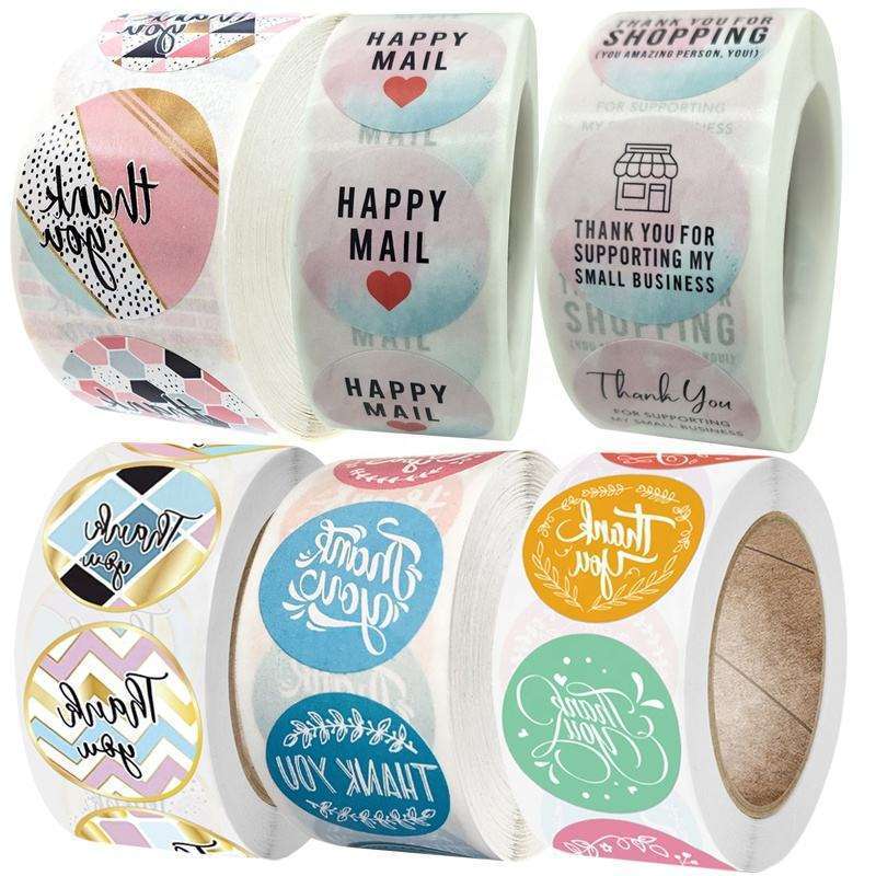 Manufacturers wholesale self-adhesive labels PVC copper paperboard takeaway sealing stickers hot stamping advertising logo trademark stickers