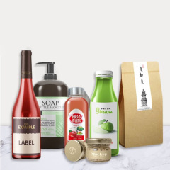 PVC waterproof canned food self-adhesive label stickers custom glass jar fruit synthetic paper label stickers printing