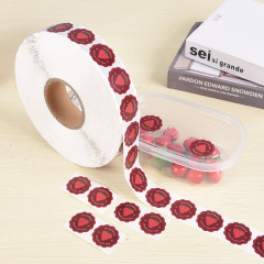 Small batch fruit food self-adhesive label stickers customized PVC round cake fresh vegetable sealing stickers