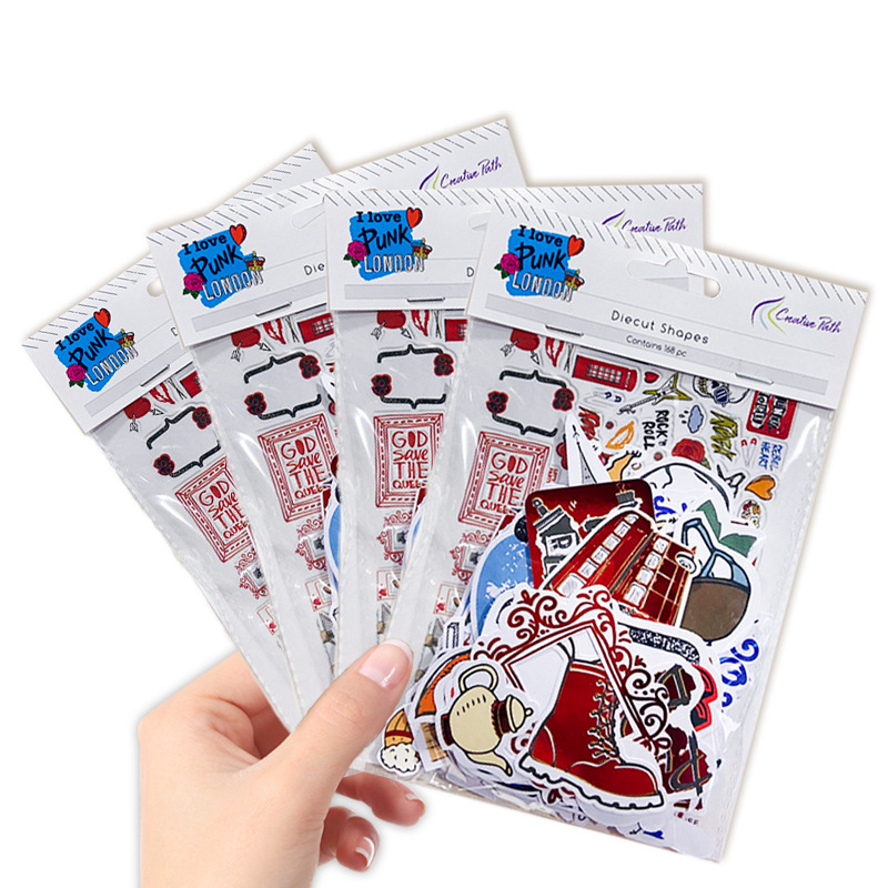 Cartoon stickers custom stickers special-shaped full-cut bagged self-adhesive labels PVC small batch stickers