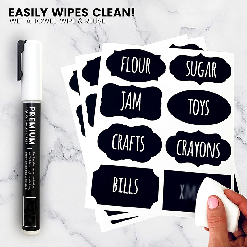 Small blackboard pvc waterproof label stickers custom erasable special-shaped blackboard stickers blank handwritten stickers