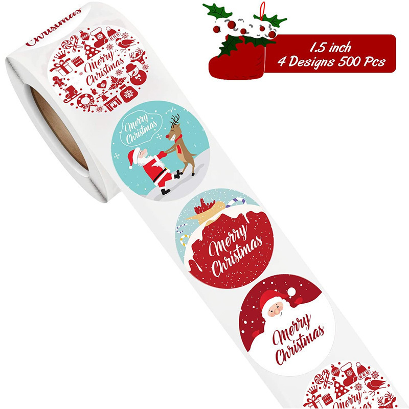 Christmas sticker roll customization Holiday decoration Merry Christmas sticker