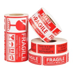 Handle with care, do not press or drop, box label, self-adhesive label, custom made, fragile sticker, fragile warning sticker