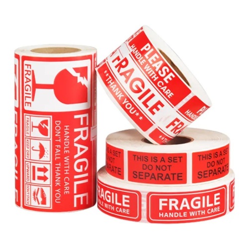 Handle with care, do not press or drop, box label, self-adhesive label, custom made, fragile sticker, fragile warning sticker