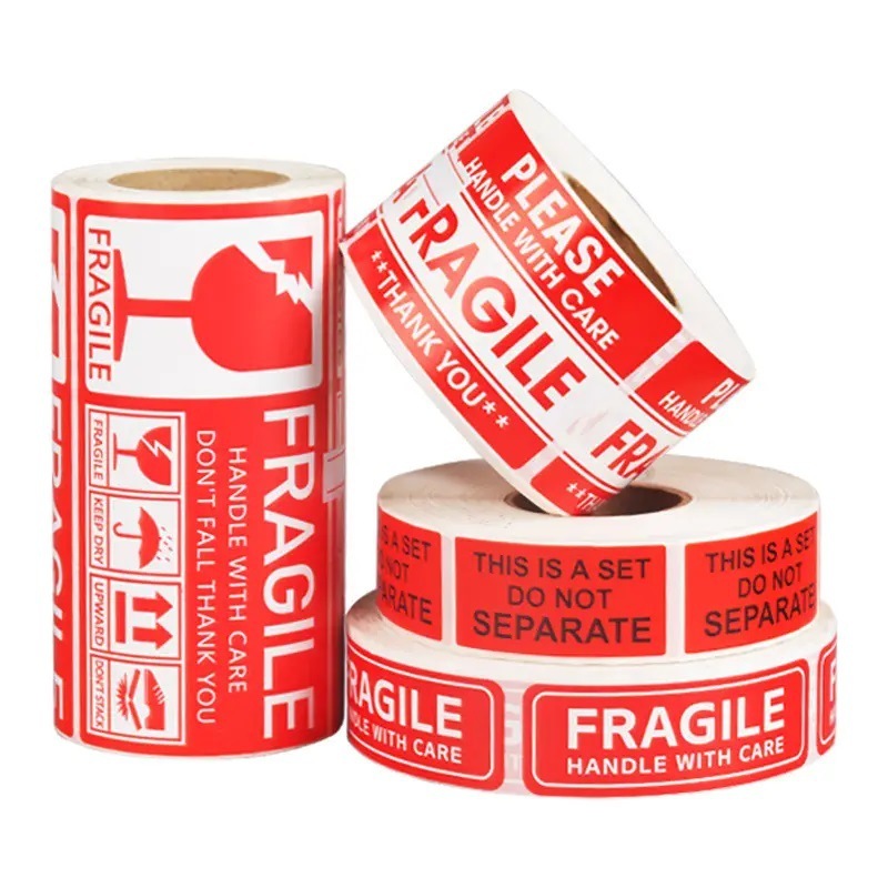 Handle with care, do not press or drop, box label, self-adhesive label, custom made, fragile sticker, fragile warning sticker