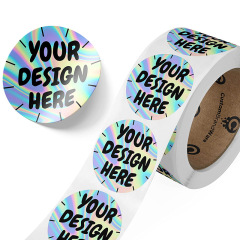 Rainbow laser round square sticker stickers custom thank you gift decoration thank you stickers