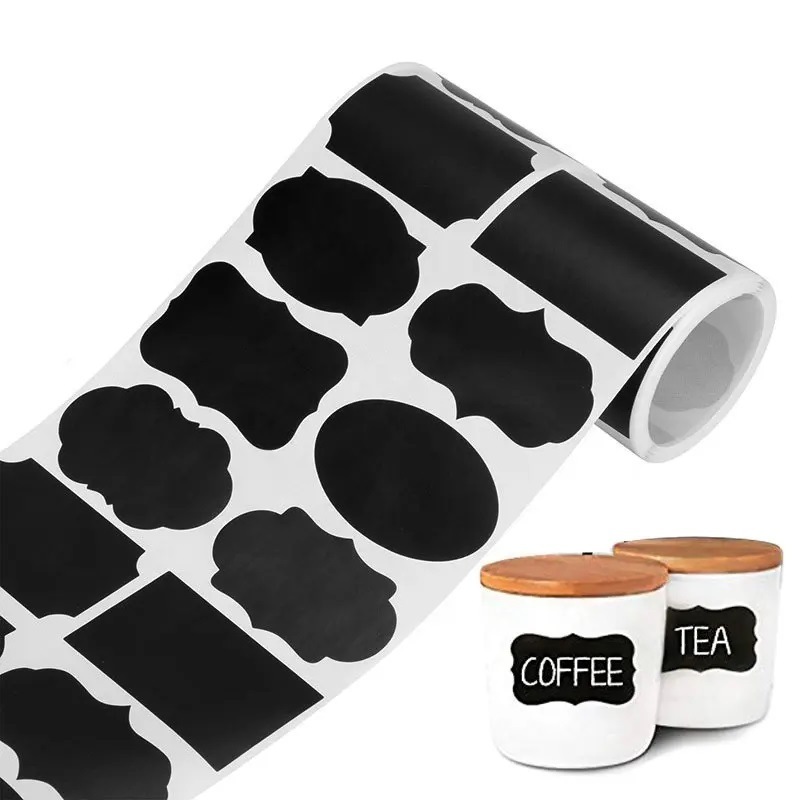 Custom high quality blackboard labels hand-writable erasable waterproof reusable watercolor chalk stickers lace jars