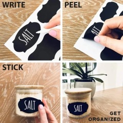 Custom high quality blackboard labels hand-writable erasable waterproof reusable watercolor chalk stickers lace jars