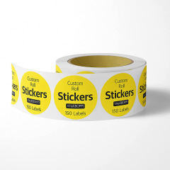 Round self-adhesive label stickers custom roll thank you gift decoration thank you stickers sealing stickers